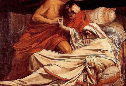 Morte di Tiberio di Jean Paul Laurens, olio su tela oggi al Musée Paul-Dupuy, Toulouse