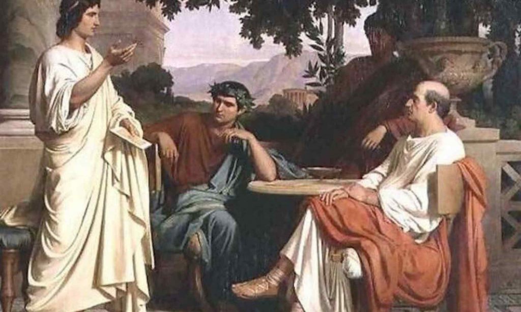 Dipinto di Charles François Jalabert, Virgilio e Vario a casa di Mecenate